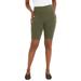 Plus Size Women's Everyday Stretch Cotton Bike Short by Jessica London in Dark Olive Green (Size 14/16)