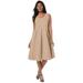 Plus Size Women's Cotton Denim Dress by Jessica London in New Khaki (Size 14)