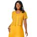 Plus Size Women's Crochet Shrug by Jessica London in Sunset Yellow (Size S)