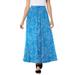 Plus Size Women's Pull-On Elastic Waist Soft Maxi Skirt by Woman Within in Turq Blue Floral (Size 28 W)