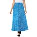 Plus Size Women's Pull-On Elastic Waist Soft Maxi Skirt by Woman Within in Turq Blue Floral (Size 30 WP)