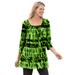 Plus Size Women's Tie-Dye Smocked Square-Neck Tunic by Woman Within in Kiwi Tie Dye (Size 18/20)