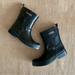 Coach Shoes | Coach Lester Shiny Black Rain Boots W/ Silver Buckle & Logo Tag Size 7 / 37 | Color: Black/Silver | Size: 7