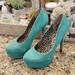 Jessica Simpson Shoes | Jessica Simpson Suede High Heels | Color: Blue/Green | Size: 6