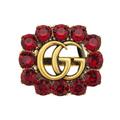 Gucci Jewelry | Gucci Marmont Double G Pink Crystal Ring In Gold New | Color: Gold/Pink | Size: Os