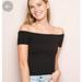 Brandy Melville Tops | Brandy Melville John Galt Black Ruched Off The Shoulder Top Women’s Medium | Color: Black | Size: M