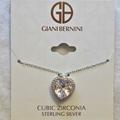 Giani Bernini Jewelry | Giani Bernini Cubic Zirconia Sterling Silver Necklace, Heart Shaped Necklace | Color: Silver | Size: Os