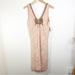 Free People Dresses | Free People Champagne Beaded Patterned Midi Dress Size Large | Color: Pink | Size: L