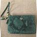 Coach Bags | Coach Green Signature Exotic Snake Print Embossed Leather Wristlet Bag (J) | Color: Green | Size: Os