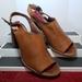 Madewell Shoes | Madewell The Cary Sandal In Leather Amber Brown Slingback Heels Size 10 | Color: Brown | Size: 10