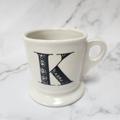 Anthropologie Dining | Anthropologie Monogram Letter K Ceramic Coffee Mug Shaving Cup Style | Color: Cream/White | Size: Os