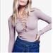 Free People Tops | Intimately By Free People Lace Up Long Sleeve Top | Color: Pink/Purple | Size: Xs