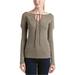 Free People Tops | Free People Ribbed Knit Crochet/Embroidered Long Sleeve Top - Size Xs Nwt | Color: Gray/Green | Size: Xs