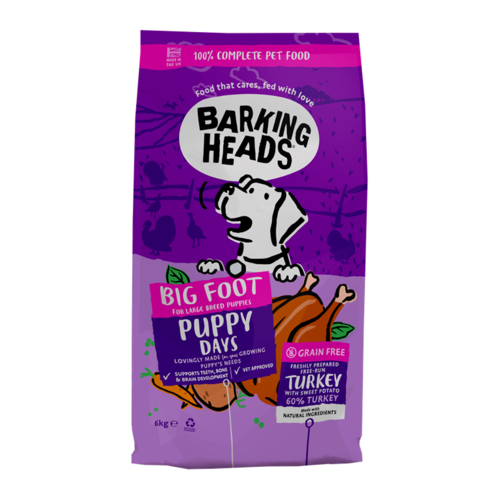 6kg Barking Heads Puppy Days Turkey Big Foot Dry Dog Food