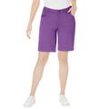 Plus Size Women's Classic Cotton Denim Shorts by Jessica London in Bright Violet (Size 18 W) 100% Cotton Jean