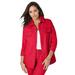 Plus Size Women's Classic Cotton Denim Jacket by Jessica London in Vivid Red (Size 26) 100% Cotton Jean Jacket