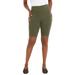 Plus Size Women's Everyday Stretch Cotton Bike Short by Jessica London in Dark Olive Green (Size 22/24)