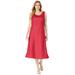 Plus Size Women's Linen Fit & Flare Dress by Jessica London in Bright Red (Size 22 W)