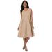 Plus Size Women's Cotton Denim Dress by Jessica London in New Khaki (Size 26)