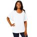 Plus Size Women's Stretch Knit Flutter Sleeve Tunic by Jessica London in White (Size S)