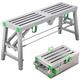 Portable Folding Scaffolding - 400kg Load, Adjustable Height - Multipurpose Work Platform Scaffold Tower Stool Bench