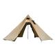Tents for Camping 3-4 Person Pyramid Tent Shelter Ultralight Outdoor Camping Teepee Hiking Backpacking Tents Waterproof Windproof Easy Setup Tent (Color : Brown)