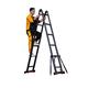 DameCo Telescoping Ladder Telescoping Ladder Aluminum Alloy Folding Ladder Portable Collapsible Ladder Wide Pedal Extension Ladder for Loft Roof Ceiling safe stable interesting