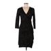Nicole Miller Artelier Casual Dress - Wrap: Black Brocade Dresses - Women's Size 6