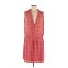 Hilary Radley Casual Dress - Mini V-Neck Sleeveless: Red Dresses - Women's Size 8