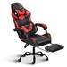 Racing Video Backrest and Seat Height Recliner Gaming Office High Back Computer Ergonomic Adjustable Swivel Chair, With footrest