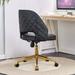 Modern home brown PU Office chair adjustable 360 ° swivel chair engineering plastic armless swivel computer chair with wheels