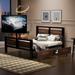 Twin Size Metal Platform Bed with 2 Drawers & Rotatable TV Stand