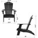 Beach Sun Lounger Adirondack Wood Campfire Chairs w/ Cup Holder, Black