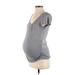 Motherhood Short Sleeve T-Shirt: Gray Tops - Women's Size Medium Maternity