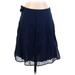 J.Crew Casual Skirt: Blue Solid Bottoms - Women's Size 4