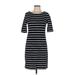 Banana Republic Casual Dress - Shift: Black Stripes Dresses - Women's Size 6