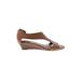 Clarks Wedges: Brown Solid Shoes - Women's Size 8 - Open Toe