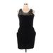 Aqua Casual Dress - Sheath Scoop Neck Sleeveless: Black Solid Dresses - Women's Size Large