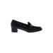 Salvatore Ferragamo Flats: Slip On Chunky Heel Classic Black Solid Shoes - Women's Size 6 1/2 - Almond Toe