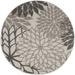 Brown/Gray Round 4' Indoor/Outdoor Area Rug - Zipcode Design™ Frampton Cotterell Floral Gray/Brown Indoor/Outdoor Area Rug Polypropylene | Wayfair