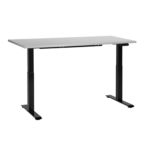 Schreibtisch Grau & Schwarz Melamin 160x72cm Elektrisch Höhenverstellbar Rechteckig mit USB Metallgestell Modern Büro Steh-Sitz-Tisch Stehtisch