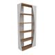 Étagère bibliothèque design l63,6cm blanc et bois clair