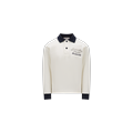 MONCLER ENFANT Logo Long Sleeve Polo Shirt, Boy, White, Size: 10Y