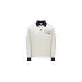 MONCLER ENFANT Logo Long Sleeve Polo Shirt, Boy, White, Size: 8Y