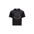 MONCLER ENFANT Logo T-Shirt, Girl, Black, Size: 14Y