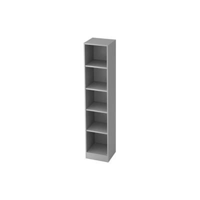 bümö office Regal grau, Standregal Holz - Aktenregal für Ordner & Bücher, Bücherregal 40 cm schmal, 5 OH Regal Wand, Büroregal, Holzregal, Image