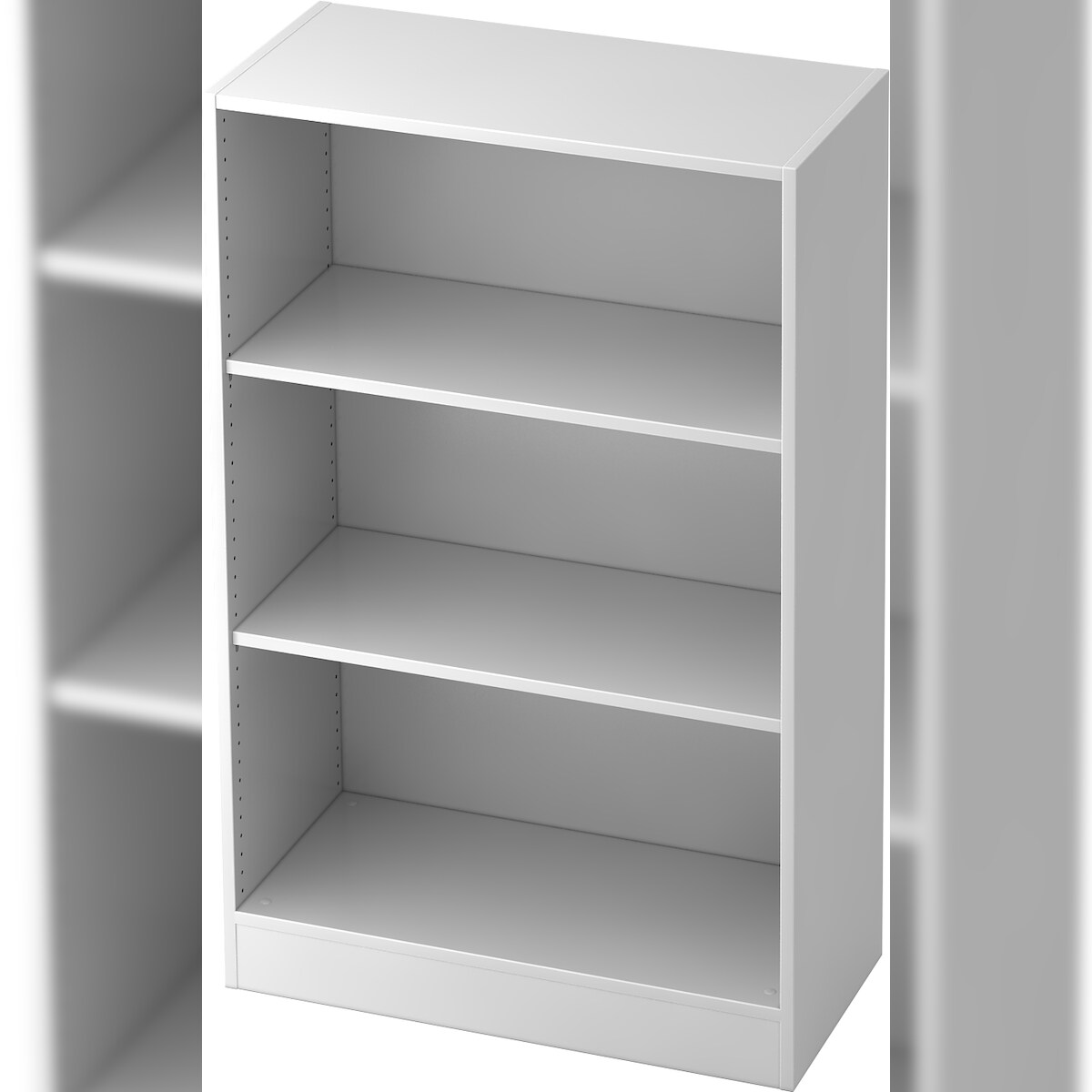 bümö office Regal weiß, Standregal Holz - Aktenregal für Ordner & Bücher, Bücherregal 80 cm breit, 3 OH Regal Wand, Büroregal, Holzregal, Image