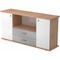 bümö Sideboard Nussbaum mit Flügeltüren & Regal - Büromöbel Sideboard mit Schubladen Holz 166cm breit, 45cm schmal, Büro Schrank für Flur oder als