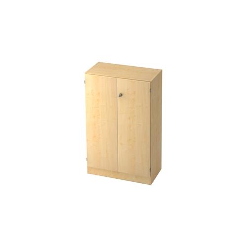 bümö office Aktenschrank abschließbar, Büroschrank klein aus FSC-Holz, 80cm breit in Ahorn - abschließbarer Schrank, Büroschrank abschließbar, Büro