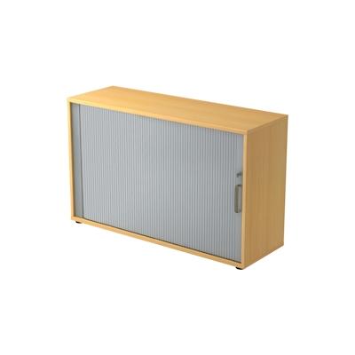 bümö Aktenschrank abschließbar mit Rollladen, Rollladenschrank für Ordner & Co. - Büroschrank mit Rollo, abschließbarer Ordnerschrank aus Holz in Image